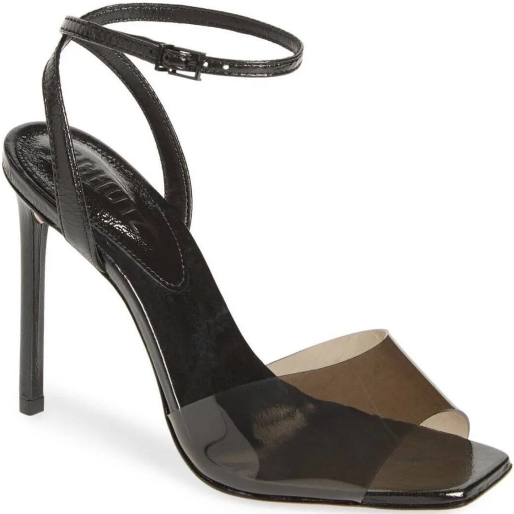 Schutz Jamili Clear Ankle Strap Sandal Black